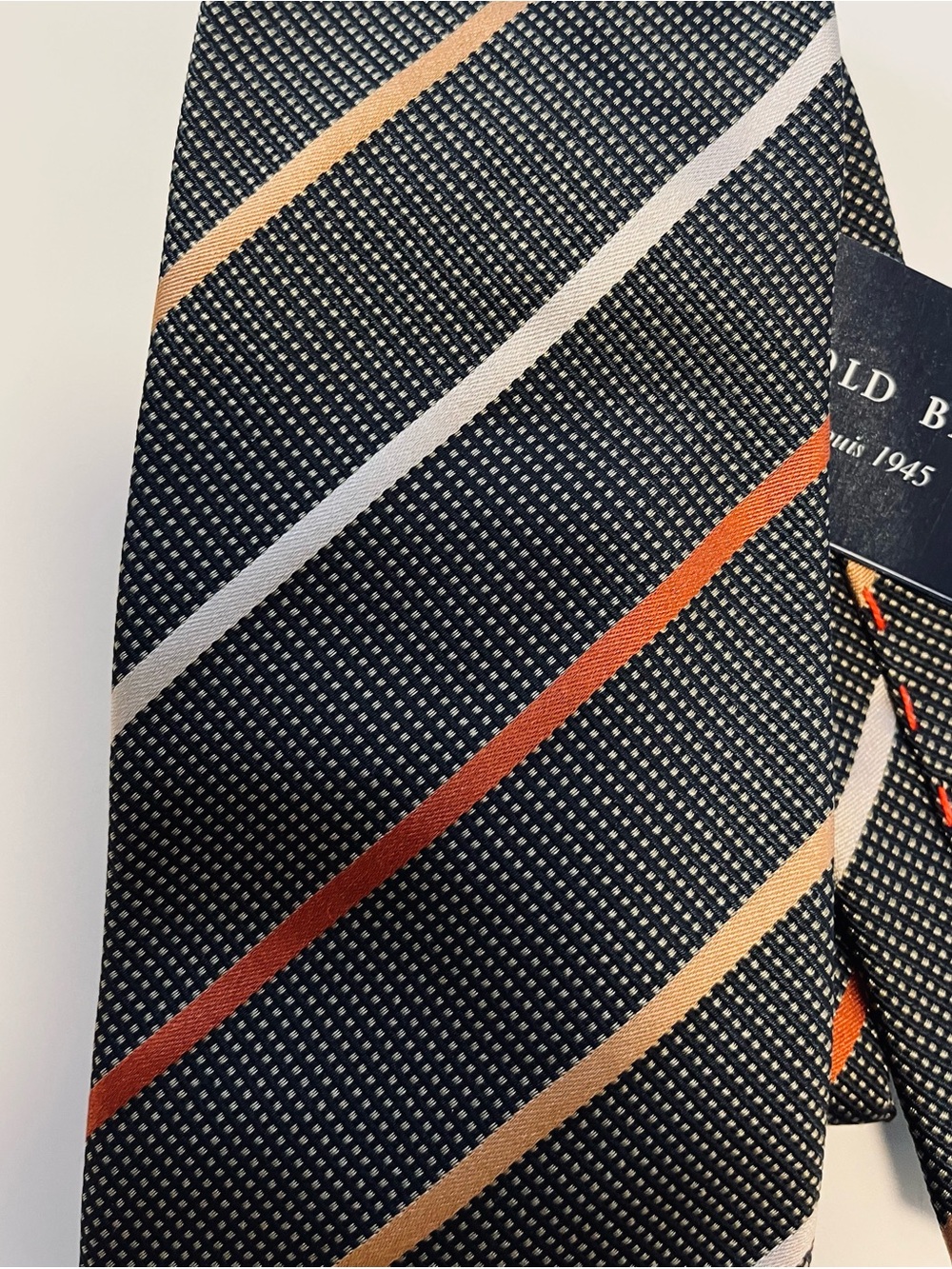 Arnold Brant 100% Silk Striped Tie - Made in Italy 56” - Picture 3 of 4